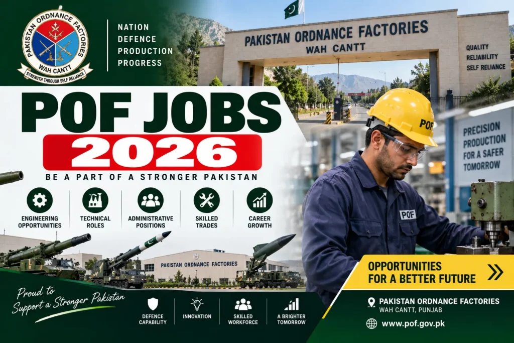 POF Jobs 2026 – Pakistan Ordnance Factories