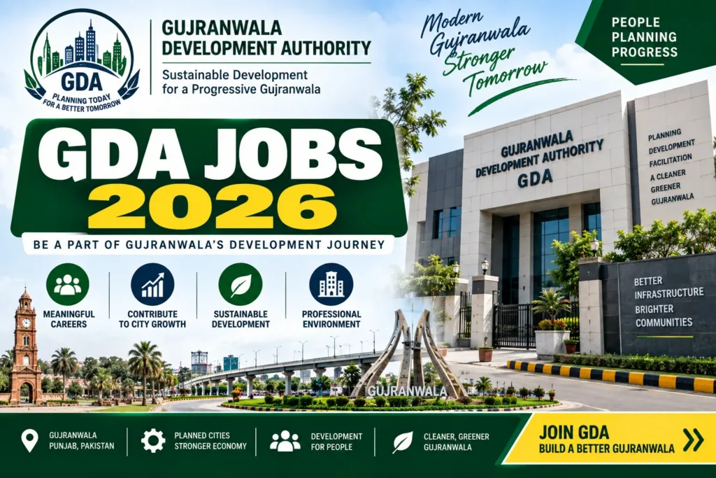 GDA Jobs 2026 – Gujranwala Development Authority