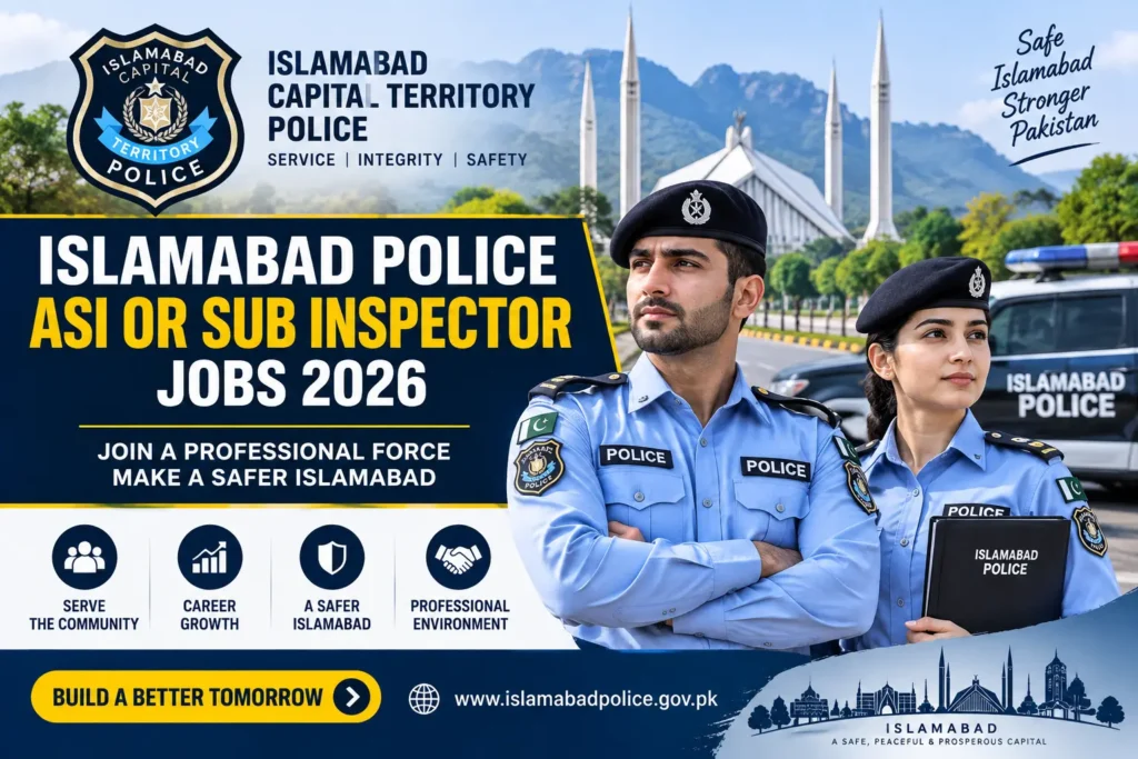 Islamabad Police ASI Or Sub Inspector Jobs 2026