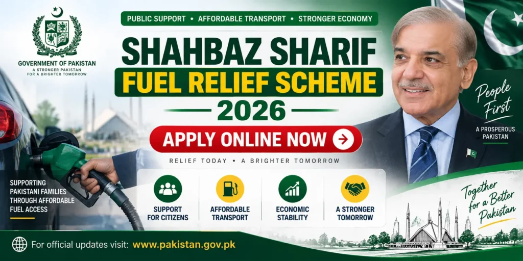 Shahbaz Sharif Fuel Relief Scheme 2026 Apply Online Now